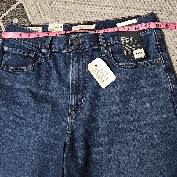 Levi's 728 High Rise Wide Leg Woodstock Slim Through Hip Relaxed Through Thigh - Picture 10 of 16